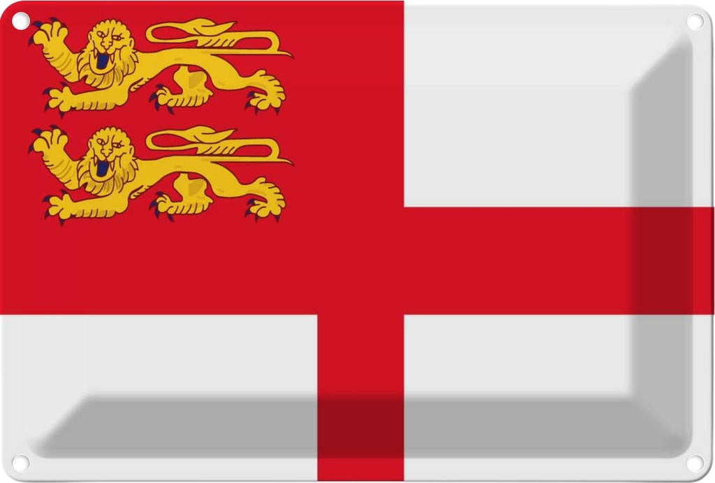 Blechschild 20x30 cm Sark Flagge Fahne Wappen