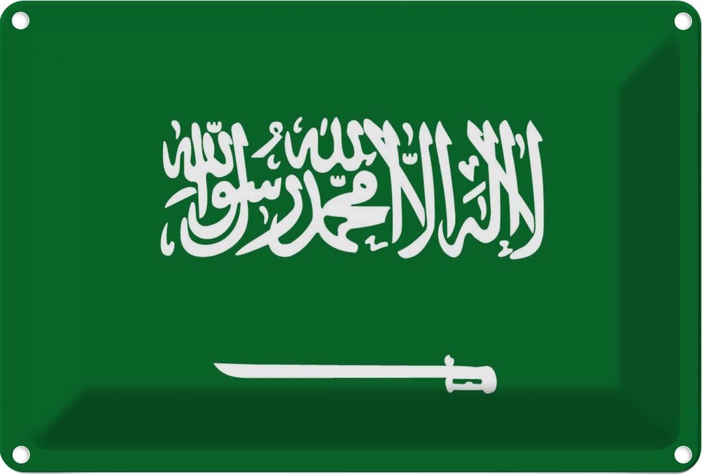 Blechschild 20x30 cm Saudi-Arabien Saudi Arabia Flagge Fahne Wappen