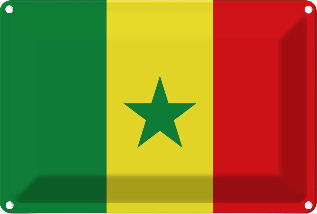 Blechschild 20x30 cm Senegal Flagge Fahne Wappen