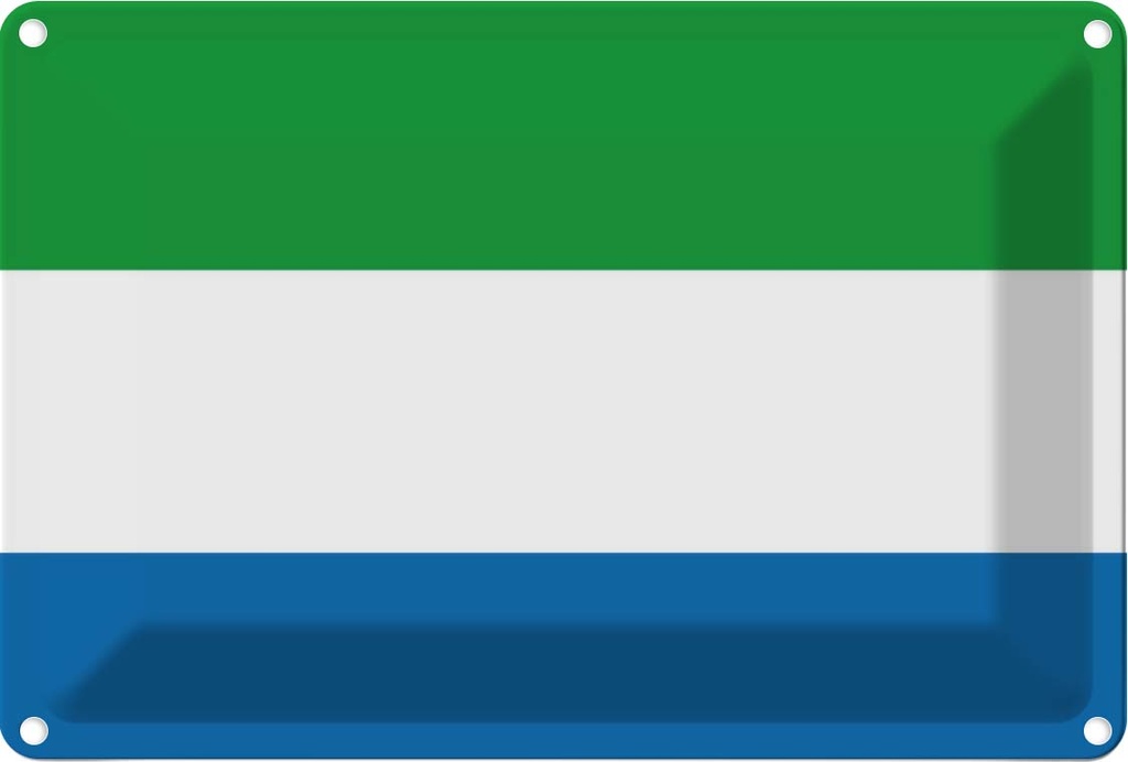 Blechschild 20x30 cm Sierra Leones Leone Flagge Abenteuer Reisen Fahne Wappen