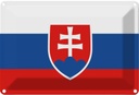Blechschild 20x30 cm Slowakei Slovakia Flagge Fahne Wappen
