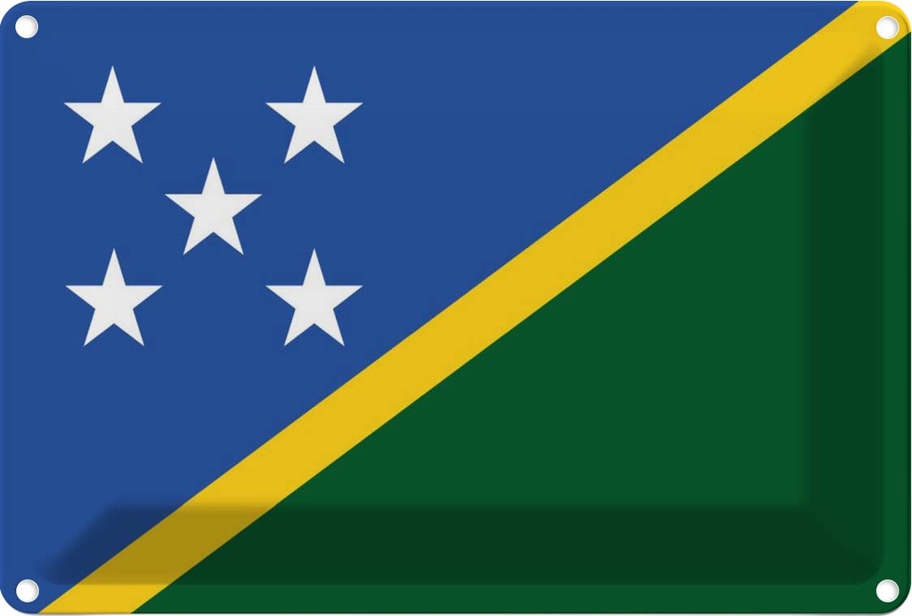 Blechschild 20x30 cm Salomonen Solomon Islands Flagge Fahne Wappen