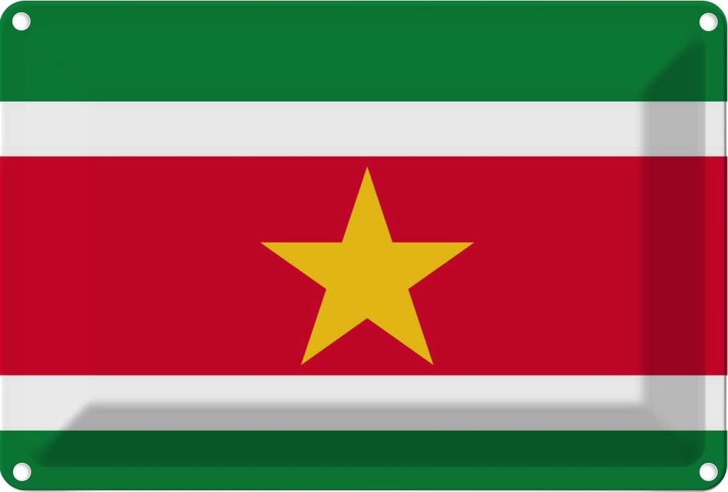 Blechschild 20x30 cm Surinames Suriname Flagge Fahne Wappen