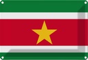 Blechschild 20x30 cm Surinames Suriname Flagge Fahne Wappen