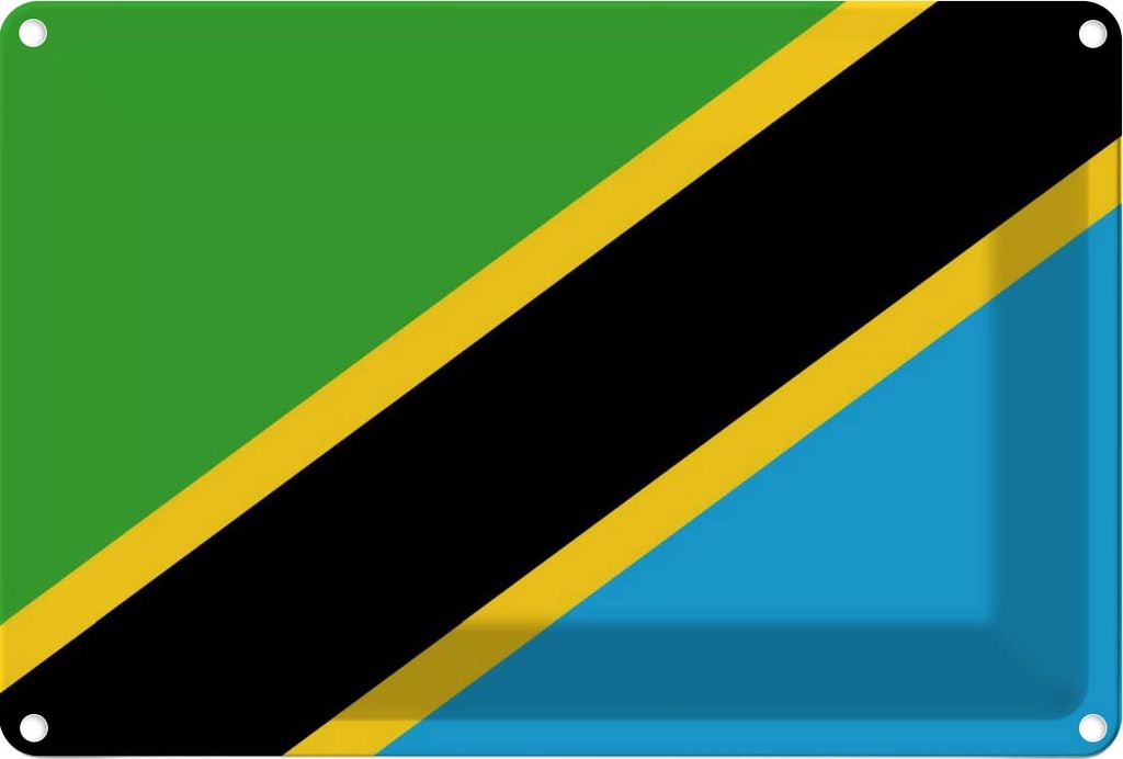 Blechschild 20x30 cm Tansanias Tanzania Flagge Fahne Wappen