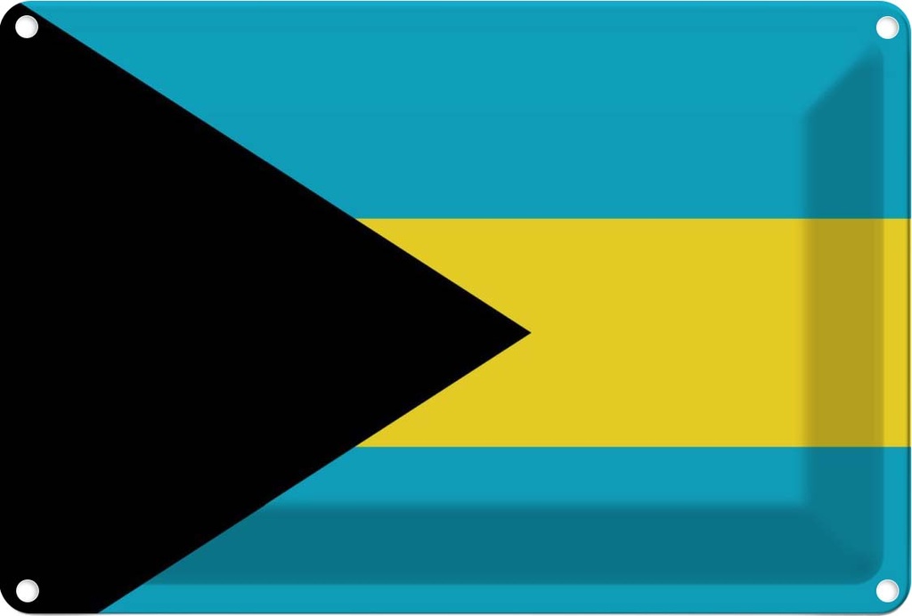 Blechschild 20x30 cm Bahamas the Flagge Fahne Wappen