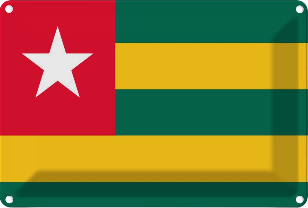 Blechschild 20x30 cm Togos Togo Flagge Fahne Wappen