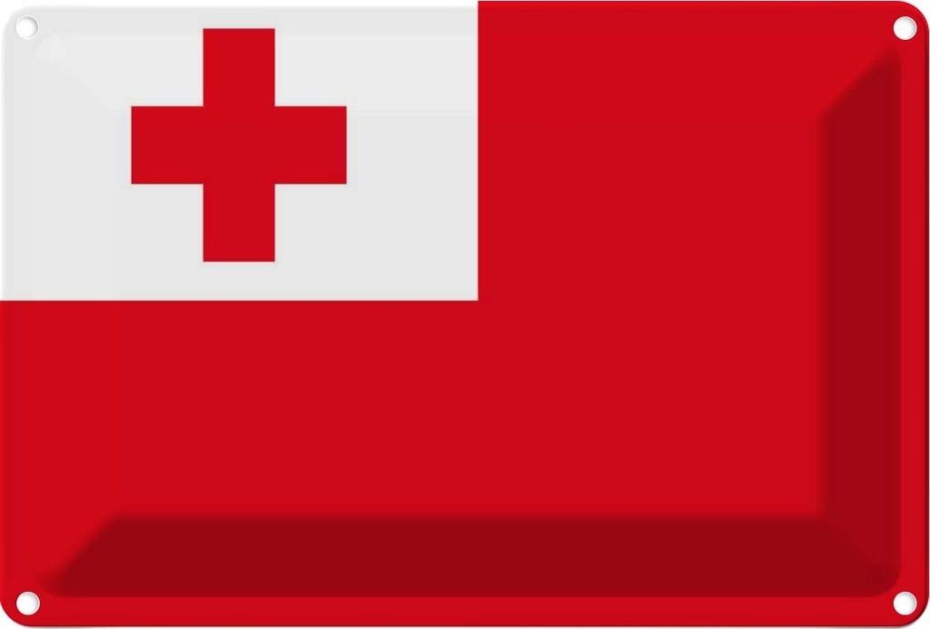 Blechschild 20x30 cm Tongas Tonga Flagge Fahne Wappen