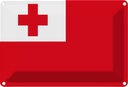 Blechschild 20x30 cm Tongas Tonga Flagge Fahne Wappen