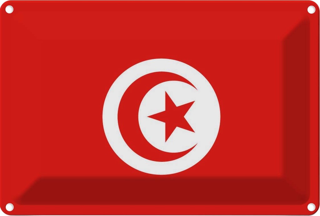 Blechschild 20x30 cm Tunesiens Tunisia Flagge Fahne Wappen