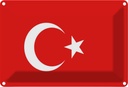 Blechschild 20x30 cm Türkei Turkey Flagge Fahne Wappen