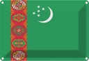 Blechschild 20x30 cm Turkmenistans Turkmenistan Flagge Fahne Wappen