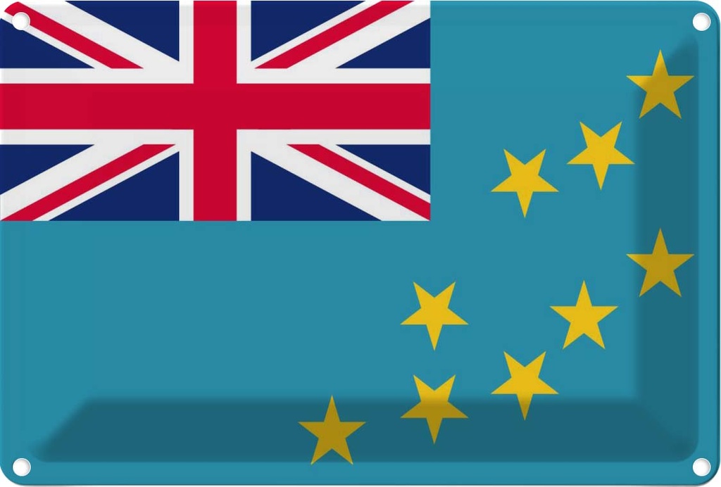 Blechschild 20x30 cm Tuvalus Tuvalu Flagge Fahne Wappen