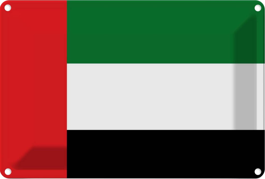 Blechschild 20x30 cm Vereinigten Arabischen Emirate Flagge Fahne Wappen
