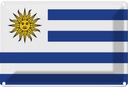 Blechschild 20x30 cm Uruguays Uruguay Flagge Fahne Wappen