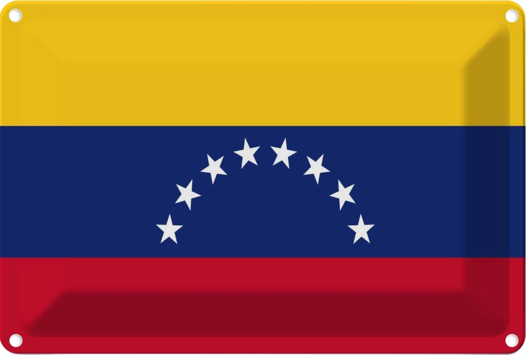 Blechschild 20x30 cm Venezuelas Venezuela Flagge Fahne Wappen