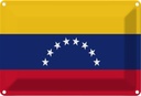 Blechschild 20x30 cm Venezuelas Venezuela Flagge Fahne Wappen