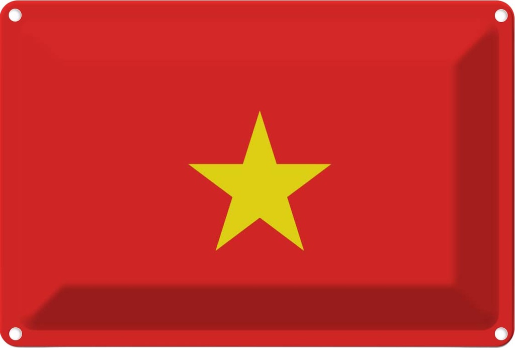 Blechschild 20x30 cm Vietnams Vietnam Flagge Fahne Wappen