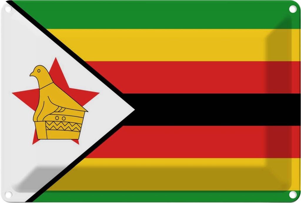 Blechschild 20x30 cm Simbabwes Zimbabwe Flagge Fahne Wappen