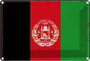Blechschild 20x30 cm Afghanistans Afghanistan Flagge Fahne Wappen