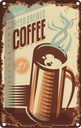 Blechschild 18x12 cm Kaffee fresh brewed Coffee $1 Essen Trinken