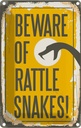 Blechschild 18x12 cm Schlange beware of rattle snakes Spruch Zitat