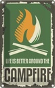 Blechschild 18x12 cm Camping campfire life is better Outdoor