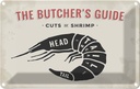 Blechschild 12x18 cm Garnele cuts of shrimp Fisch Essen Trinken