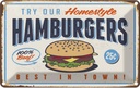Blechschild 12x18 cm hamburgers best in town Essen Trinken