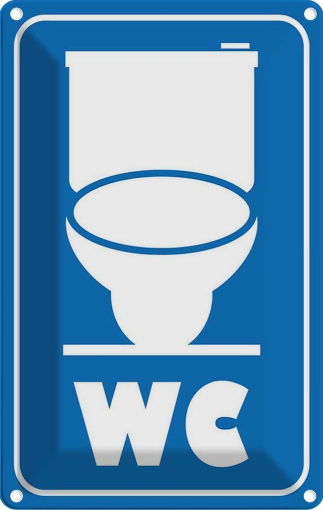 Blechschild 18x12 cm WC Piktogramm Toilette Warnschild Hinweisschild Sicherheit Vorsicht