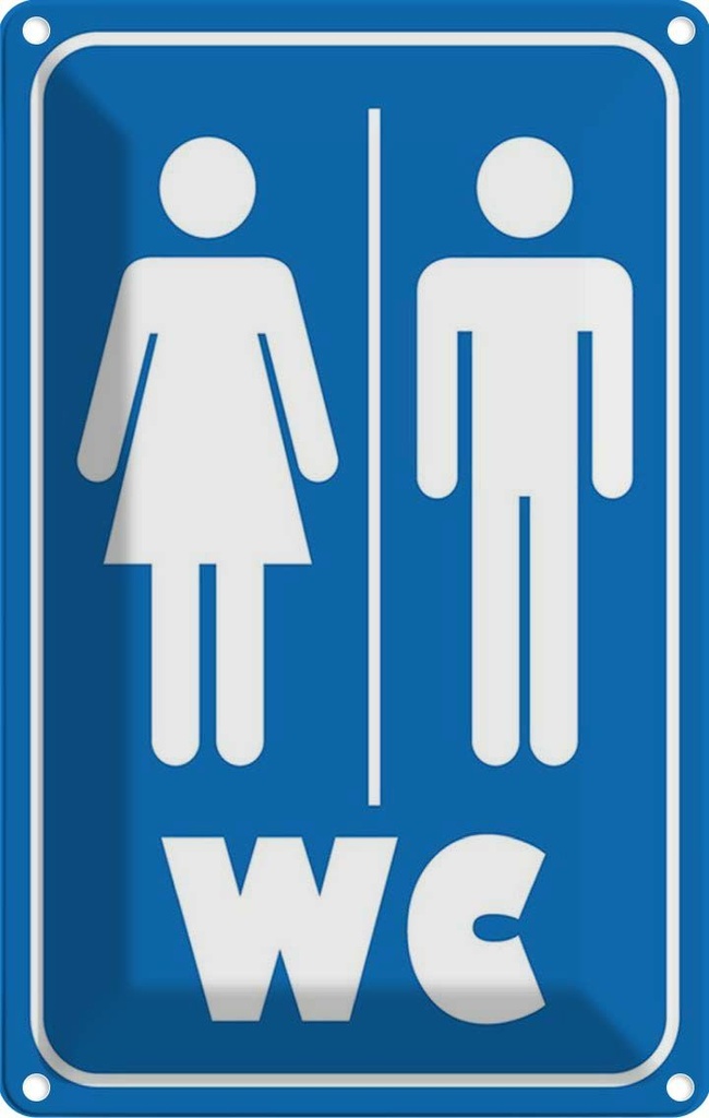 Blechschild 18x12 cm Piktogramm Toilette Warnschild Hinweisschild Sicherheit Vorsicht