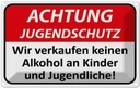 Blechschild 12x18 cm Achtung Jugendschutz Warnschild Hinweisschild Sicherheit Vorsicht