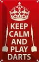 Blechschild 18x12 cm Keep Calm and play Darts Yoga