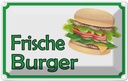 Blechschild 12x18 cm frische Burger Restaurant Essen Trinken