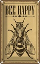 Blechschild 18x12 cm Bee happy Biene Honig Imkerei
