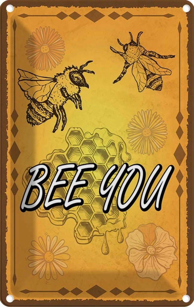 Blechschild 18x12 cm Bee you Biene Honig Imkerei Dekoration