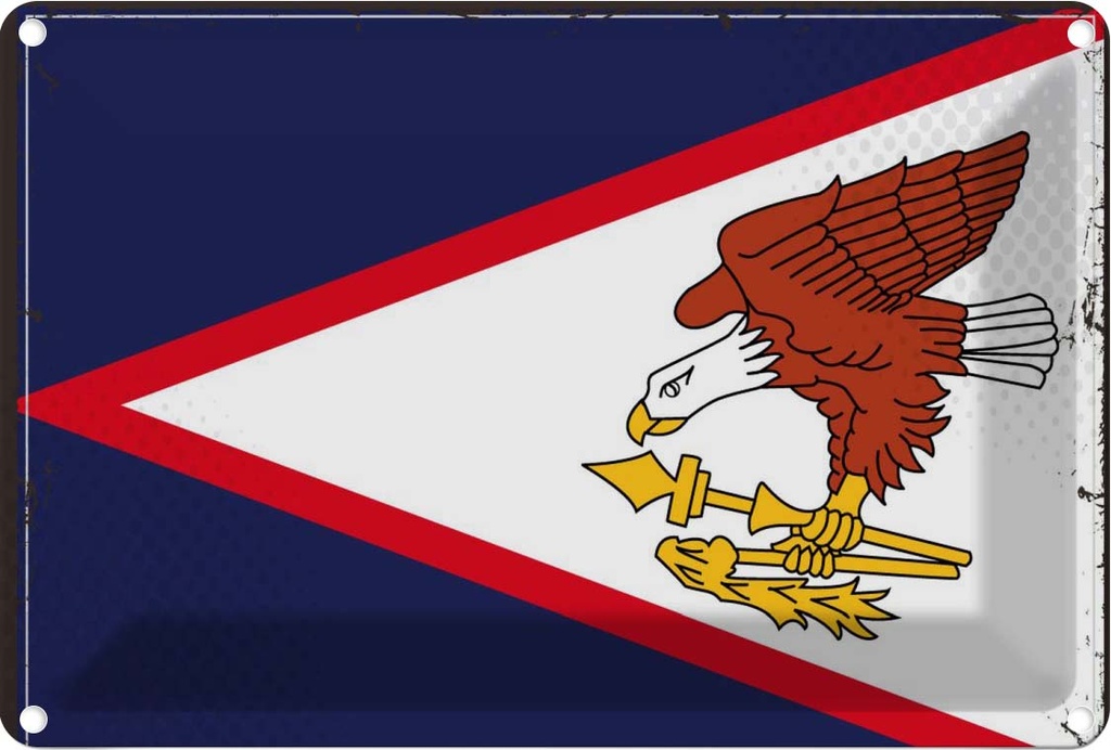 Blechschild 20x30 cm American Samoa Flagge Fahne Wappen