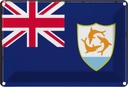 Blechschild 20x30 cm Anguillas Anguilla Flagge Fahne Wappen