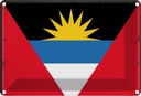 Blechschild 20x30 cm Antigua und Barbuda Flagge Fahne Wappen