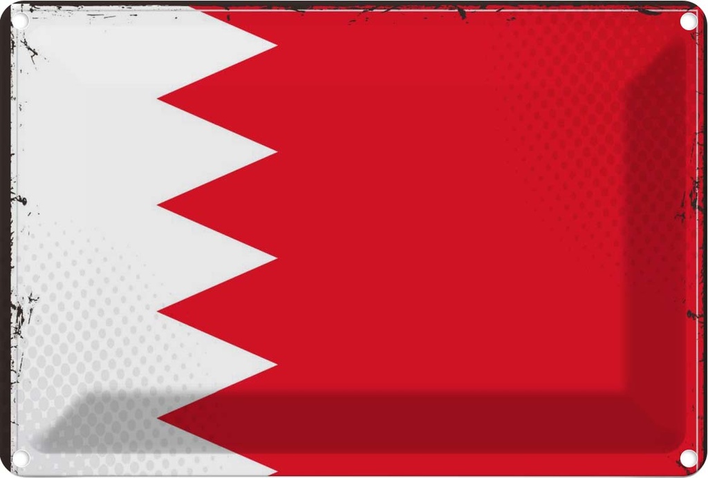 Blechschild 20x30 cm Bahrains Bahrain Flagge Fahne Wappen