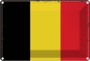 Blechschild 20x30 cm Belgiens Belgium Flagge Fahne Wappen