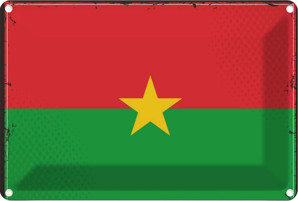 Blechschild 20x30 cm Burkina Fasos Faso Flagge Fahne Wappen