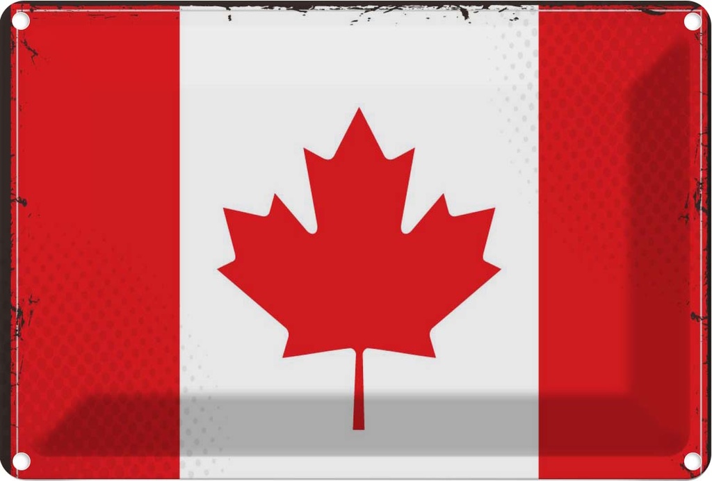 Blechschild 20x30 cm Kanadas Canada Flagge Fahne Wappen