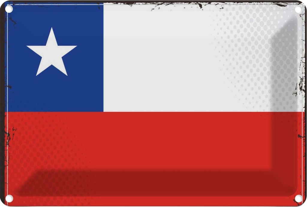 Blechschild 20x30 cm Chiles Chile Flagge Fahne Wappen