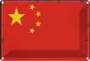 Blechschild 20x30 cm China Flagge Fahne Wappen
