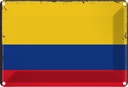Blechschild 20x30 cm Kolumbiens Colombia Flagge Fahne Wappen