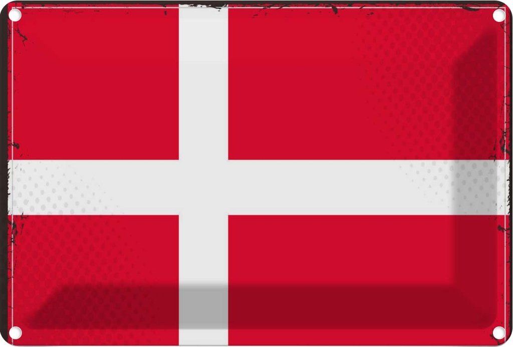 Blechschild 20x30 cm Dänemarks Denmark Flagge Fahne Wappen