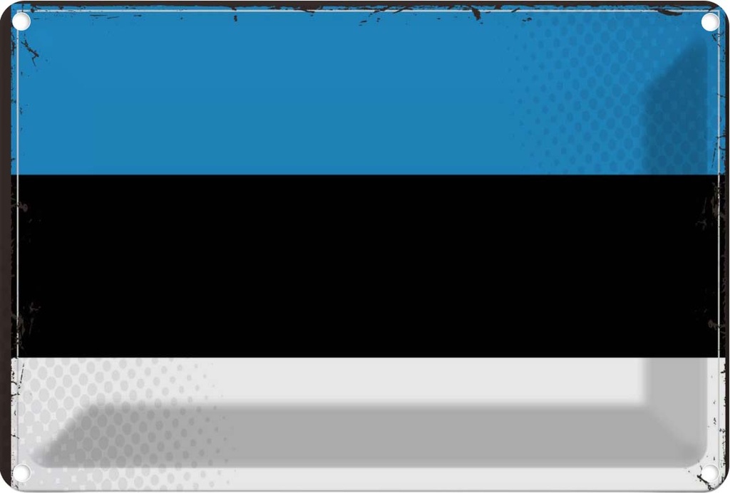 Blechschild 20x30 cm Estlands Estonia Flagge Fahne Wappen