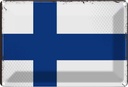 Blechschild 20x30 cm Finnlands Finland Flagge Fahne Wappen