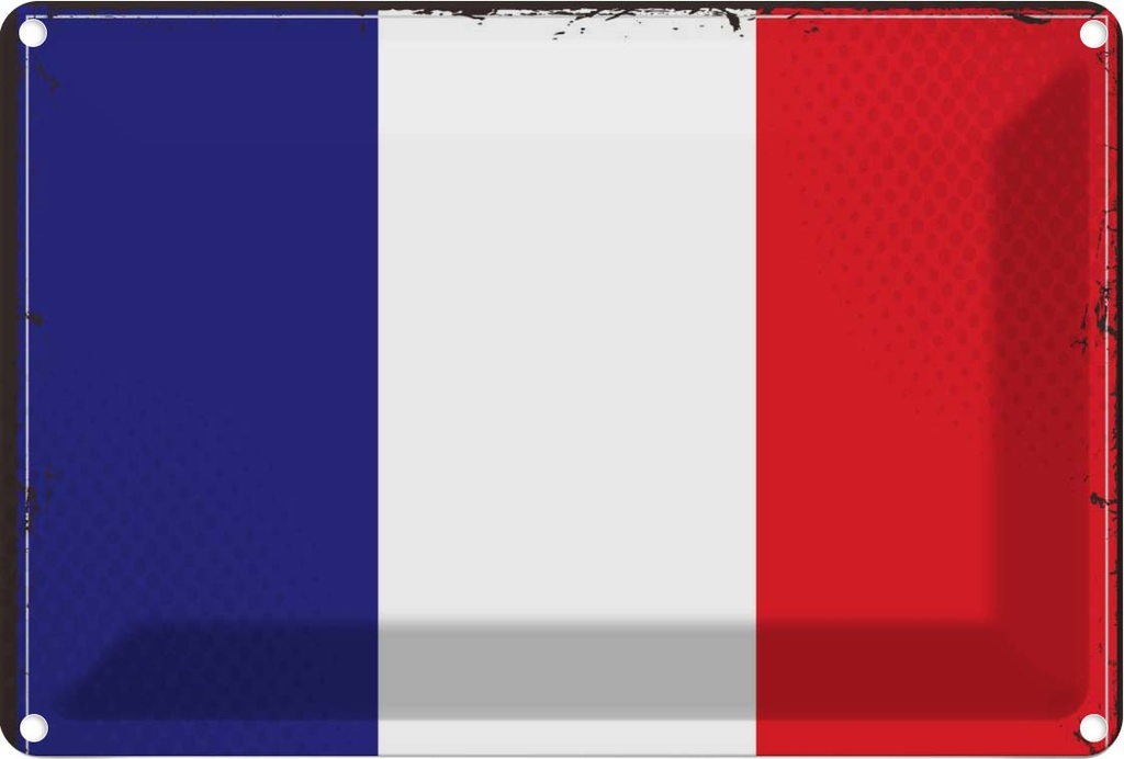 Blechschild 20x30 cm Frankreichs France Flagge Fahne Wappen